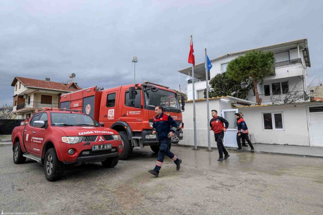 BÜYÜKŞEHİR İTFAİYESİNDEN, ALİAĞA-ŞAKRAN’DA AFETLERE YENİ KALKAN…