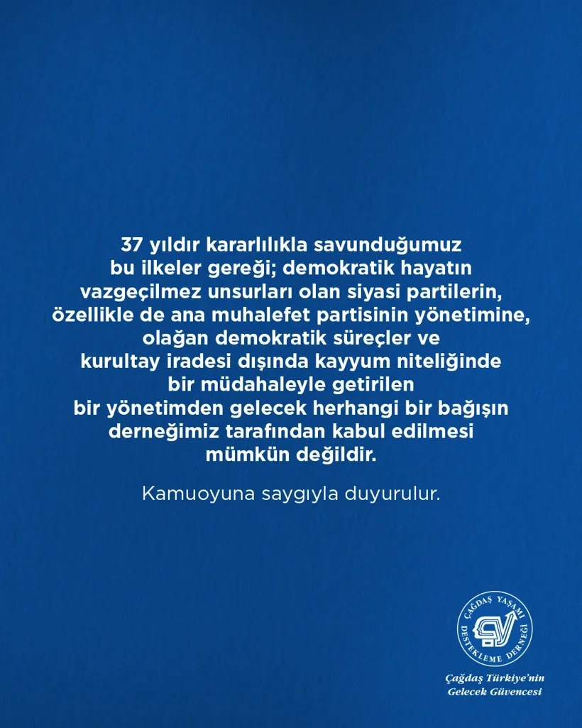 ÇYDD’DEN KILIÇDAROĞLU KARARI… ÇYDD’DEN KILIÇDAROĞLU KARARI…