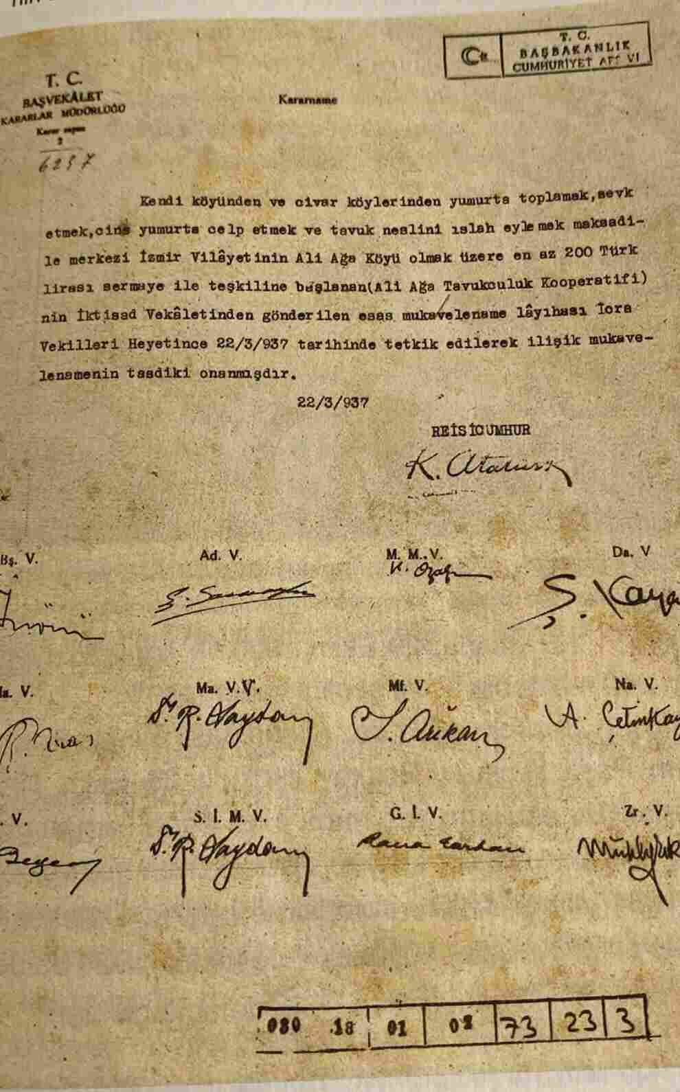 MESUT GENÇ-ALİAĞA’DA KOOPERATİFÇİLİK, ATATÜRK İMZALI İKİNCİ BELGE… MESUT GENÇ-ALİAĞA’DA KOOPERATİFÇİLİK, ATATÜRK İMZALI İKİNCİ BELGE…