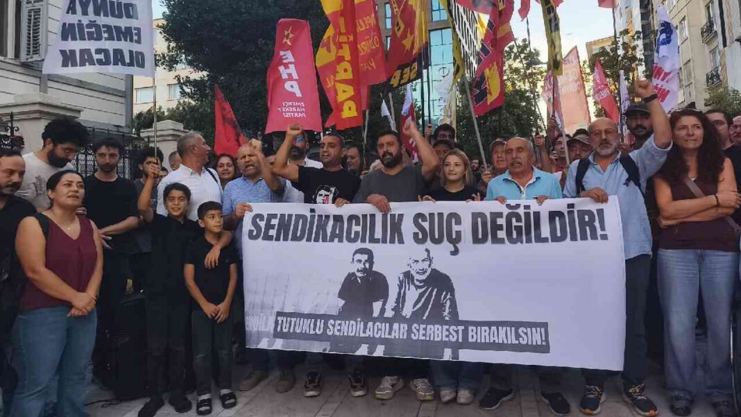 TUTUKLANAN SENDİKACILAR İÇİN EYLEM… TUTUKLANAN SENDİKACILAR İÇİN EYLEM…